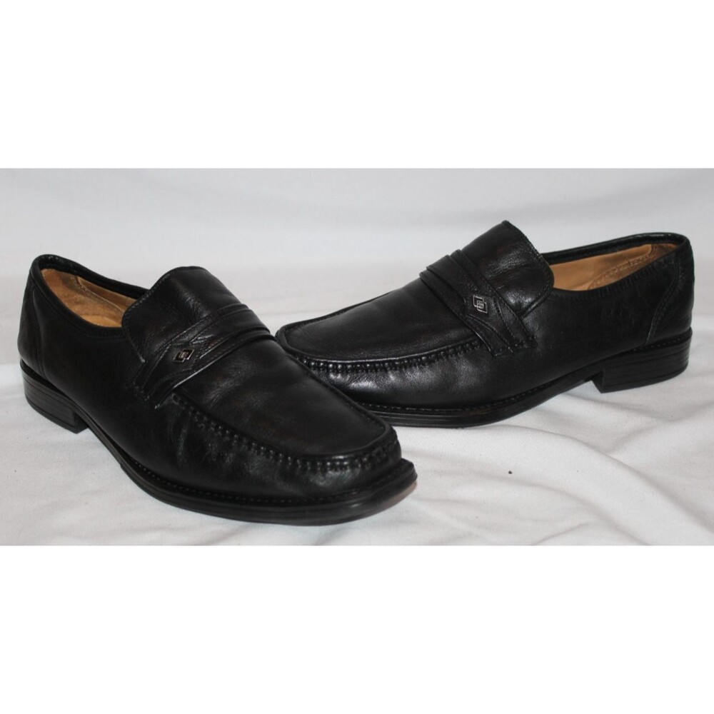 Giorgio Brutini Mens Gideon Leather Slip On Loafer Shoes Black Size 9 NWOB